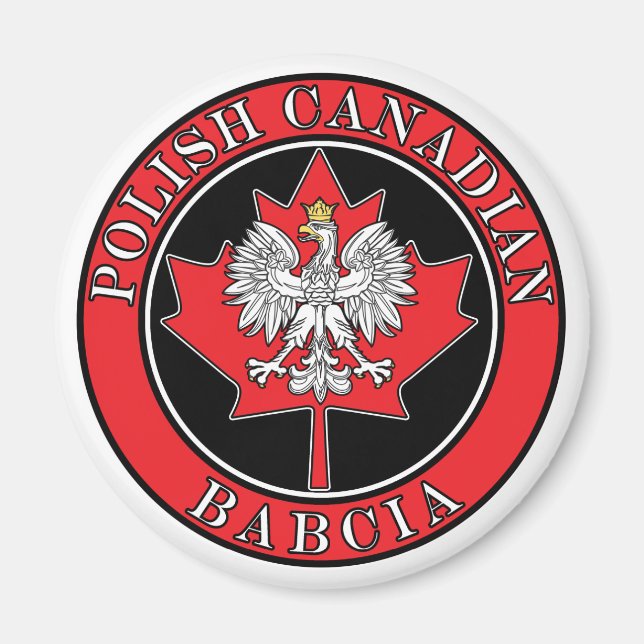 Polnisch-Kanadier Maple Leaf Babcia Magnet (Vorne)