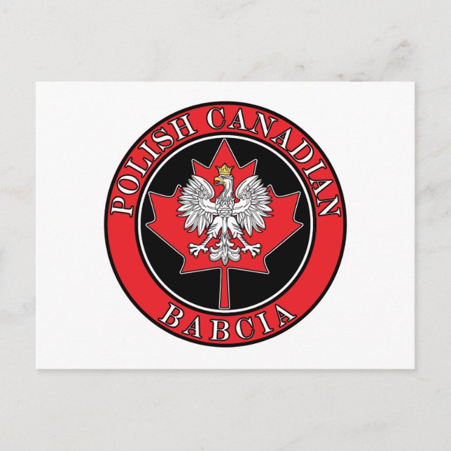 Polnisch-Kanadier Maple Leaf Babcia Postkarte (Vorderseite)