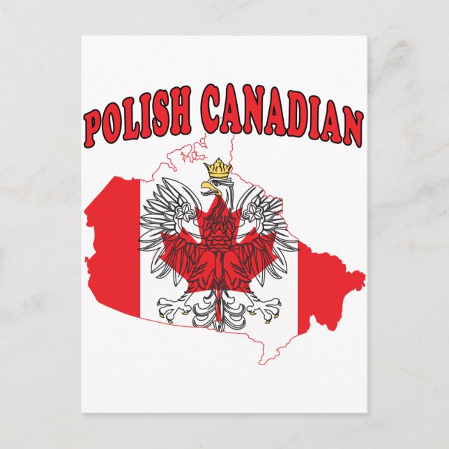 Polnisch-Kanadisches Flaggenplan Postkarte (Vorderseite)