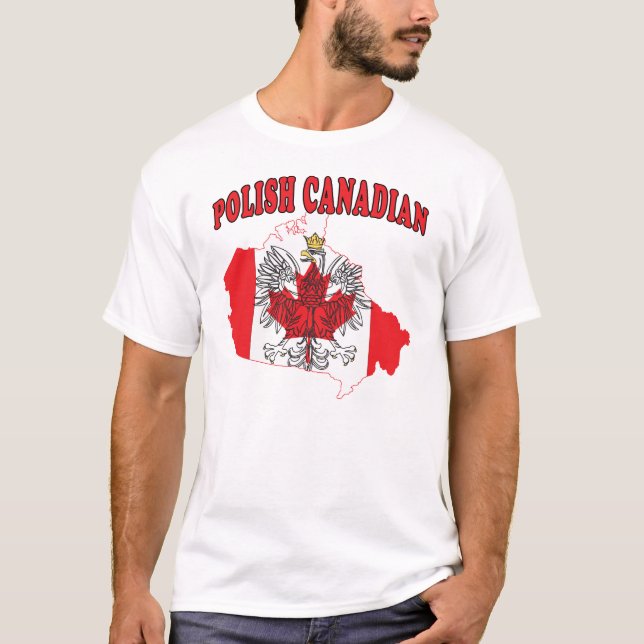 Polnisch-Kanadisches Flaggenplan T-Shirt (Vorderseite)