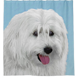 Polnisch Lowland Sheepdog Malerei - Original Hund Duschvorhang