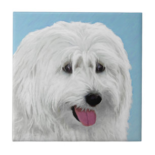 Polnisch Lowland Sheepdog Malerei - Original Hund  Fliese