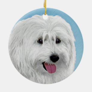 Polnisch Lowland Sheepdog Malerei - Original Hund Keramik Ornament