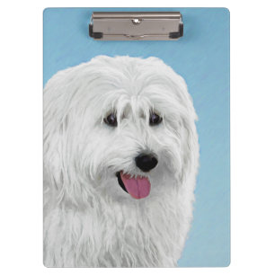 Polnisch Lowland Sheepdog Malerei - Original Hund Klemmbrett