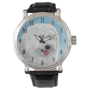 Polnisch Lowland Sheepdog Painting - Hundekunst Armbanduhr