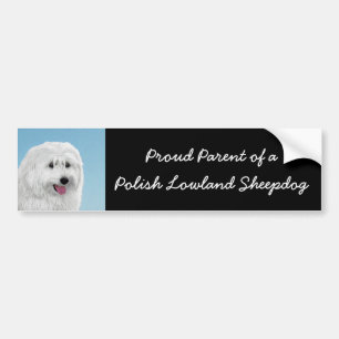 Polnisch Lowland Sheepdog Painting - Hundekunst Autoaufkleber