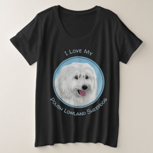Polnisch Lowland Sheepdog Painting - Hundekunst Große Größe T-Shirt
