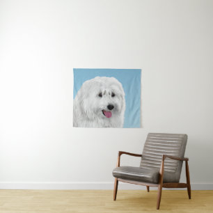 Polnisch Lowland Sheepdog Painting - Hundekunst Wandteppich