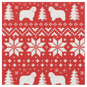 Polnisch Lowland Sheepdogs Christmas Holiday Pon Stoff