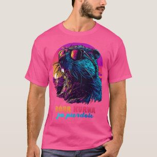 Polnisch Meme Br Bober Kurwa Ja Pierdole Synthwave T-Shirt