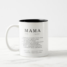 Polnisch Mum Gift - MAMA Definition schwarz Zweifarbige Tasse