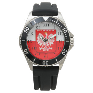 Polnisch Polen Polska Polski Adler Emblem Armbanduhr