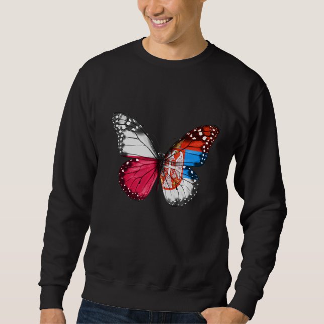 Polnisch-serbische Fahne Sweatshirt (Vorderseite)