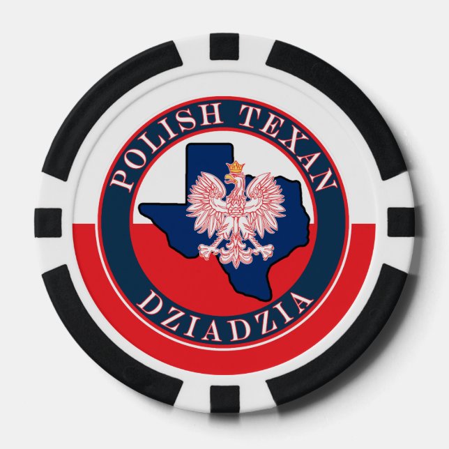 Polnisch Texan Dziadzia Round Pokerchips (Vorderseite)