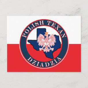 Polnisch Texan Dziadzia Round Postkarte