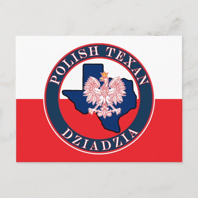 Polnisch Texan Dziadzia Round Postkarte (Vorderseite)