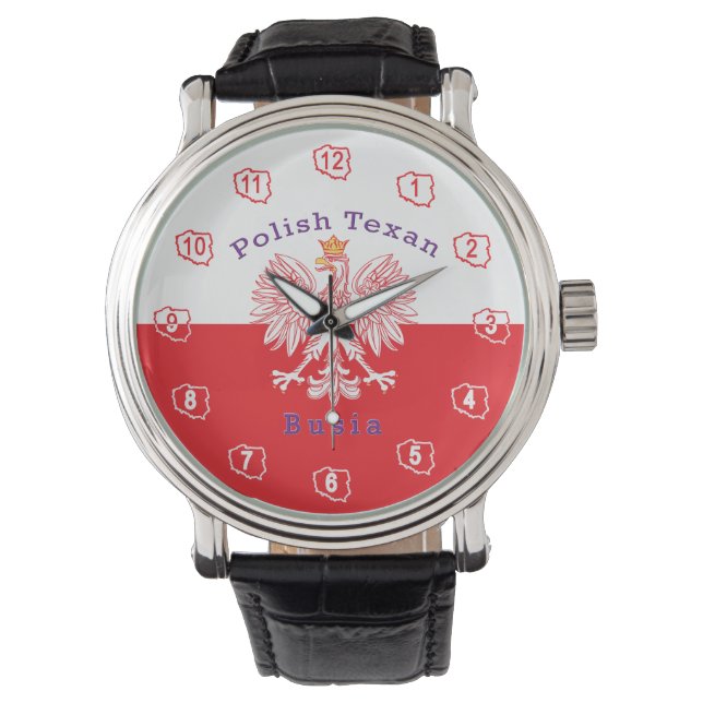 Polnisch Texan Eagle Busia Armbanduhr (Vorderseite)