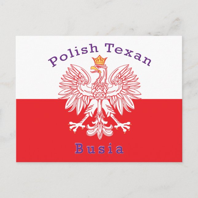 Polnisch Texan Eagle Busia Postkarte (Vorderseite)