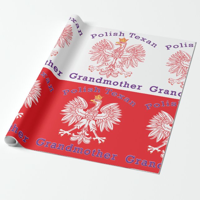 Polnisch Texan Eagle Großmutter Geschenkpapier (Ungerollt)