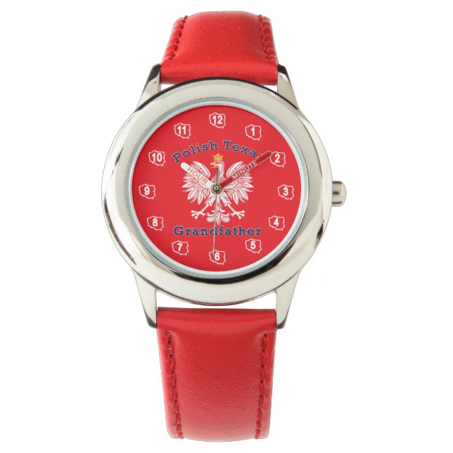 Polnisch Texan Eagle Großvater Armbanduhr (Vorderseite)