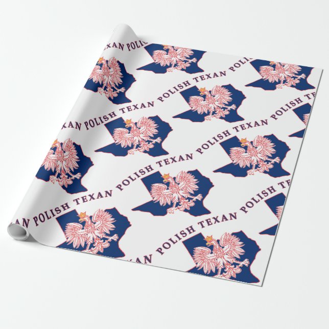 Polnisch Texan Eagle Map Geschenkpapier (Ungerollt)