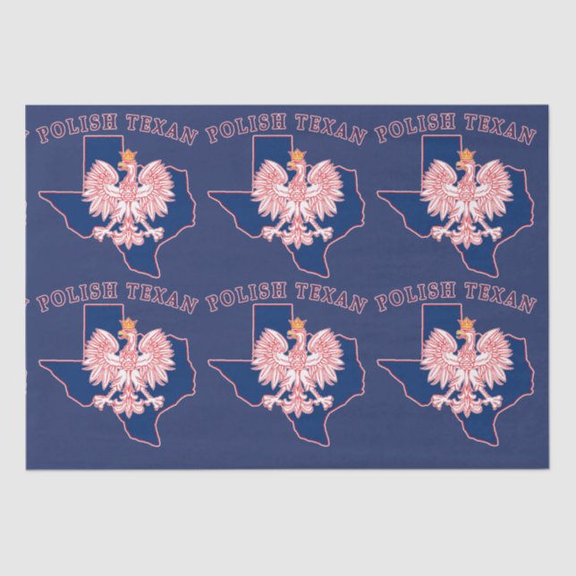 Polnisch Texan Eagle Map Seidenpapier (Vorderseite)