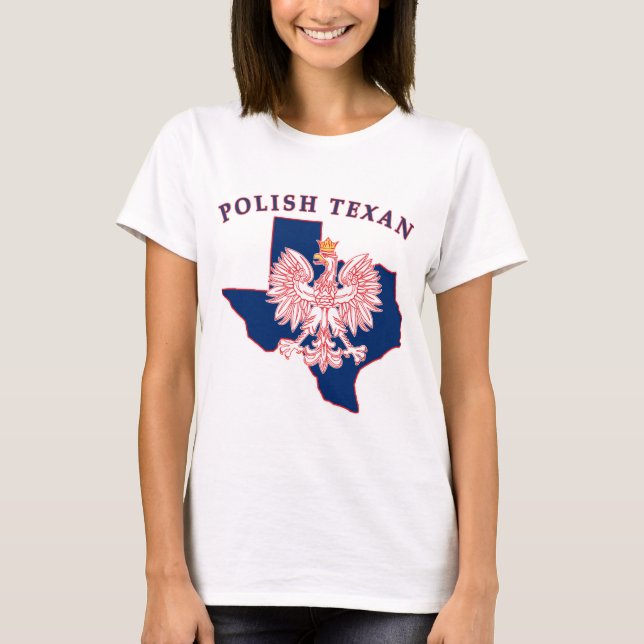 Polnisch Texan Eagle Map T-Shirt (Vorderseite)
