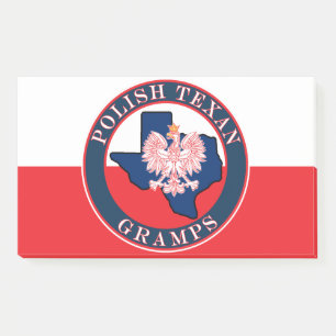 Polnisch Texan Gramps Round Post-it Klebezettel