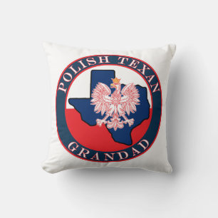 Polnisch Texan Grandad Round Kissen