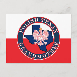 Polnisch Texan Großmutter Round Postkarte