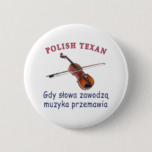 Polnisch Texan Music Speaks Button