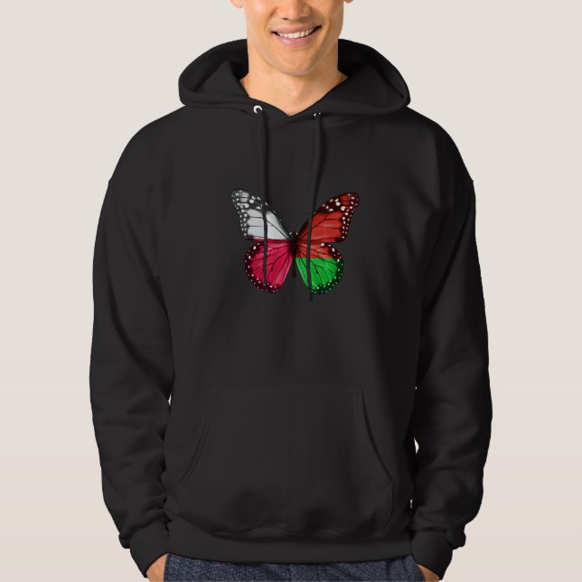Polnisch-weißrussische Flaggenschmetterling Hoodie (Vorderseite)
