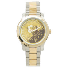 Polnische 200 Zlotych-Münze auf zwei Töne Uhr