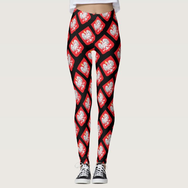 Polnische Adlerflagge Leggings (Vorderseite)