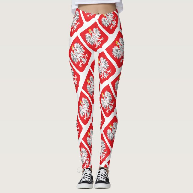 Polnische Adlerflagge Leggings (Vorderseite)