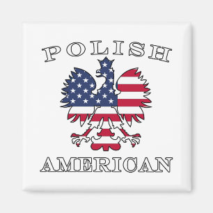 Polnische amerikanische Flagge Eagle Magnet