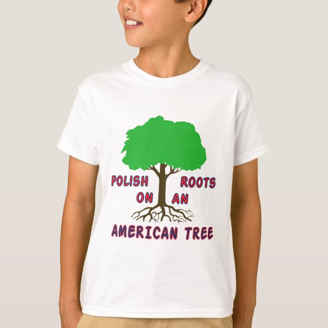 Polnische amerikanische Wurzeln T-Shirt (Vorderseite)