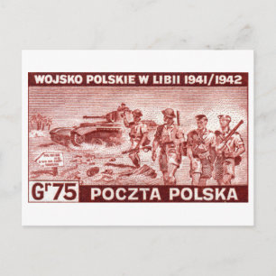 Polnische Armee des Zweiten Weltkriegs in Libyen Postkarte