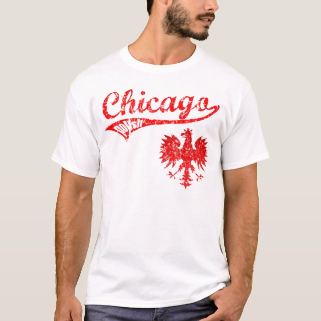 Polnische Baseballart Chicagos T-Shirt (Vorderseite)