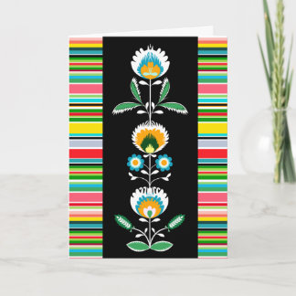 Polnische Blumenstickerei, Grußkarte Karte