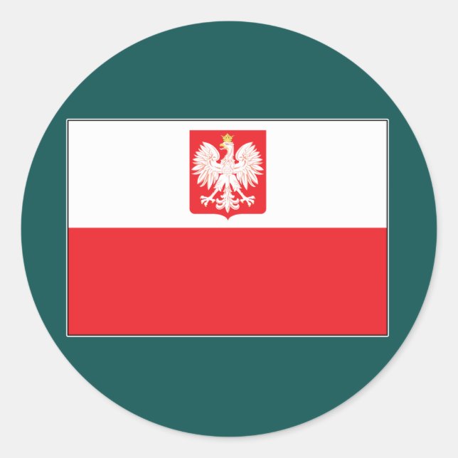 Polnische Falcon Flag Round Stickers (Vorderseite)