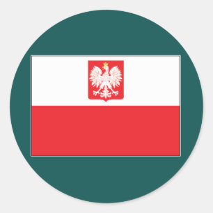 Polnische Falcon Flag Round Stickers