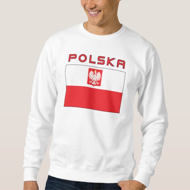 Polnische Falke-Flagge mit Polska Sweatshirt (Vorderseite)