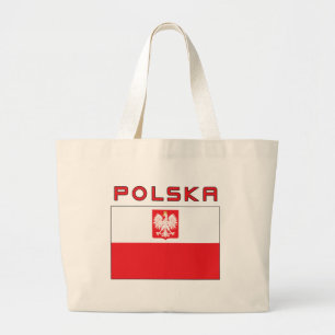 Polnische Falkenflagge mit Polska Jumbo Stoffbeutel