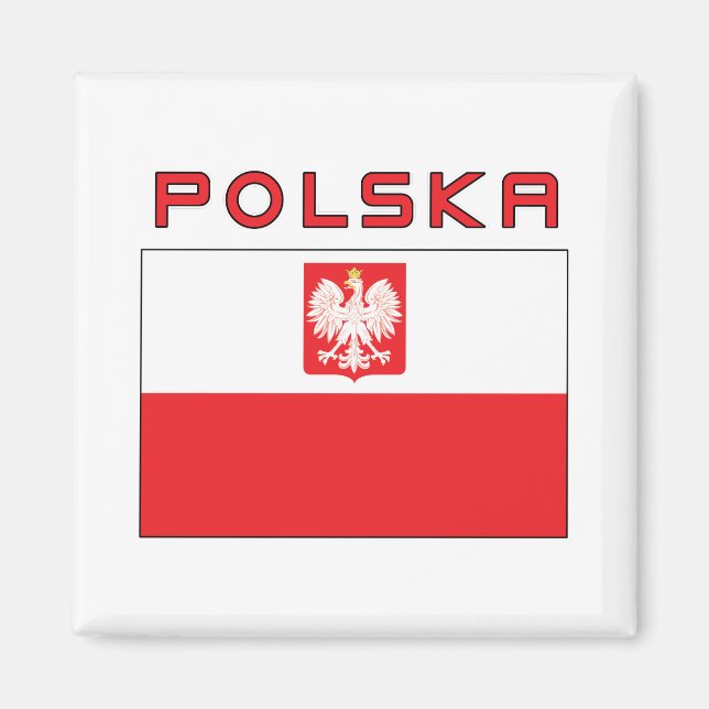 Polnische Falkenflagge mit Polska Magnet (Vorne)