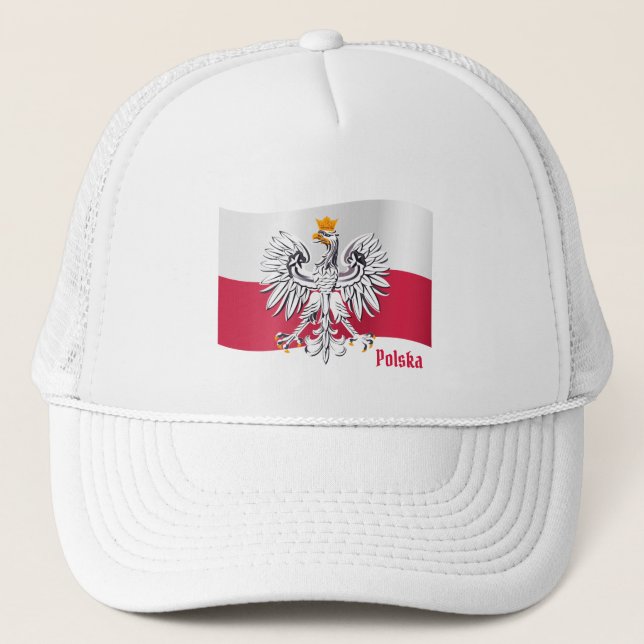 Polnische Flagge & Adler, Polen - Polska/Sportfans Truckerkappe (Vorderseite)