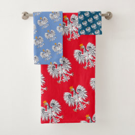 Polnische Flagge & Adler, Polen, Reisen, Urlaub /S Badhandtuch Set