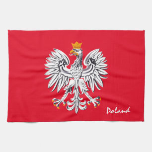 Polnische Flagge & Adler, Polen Zuhause mode / spo Geschirrtuch