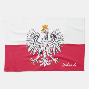 Polnische Flagge & Adler, Polen Zuhause mode / spo Geschirrtuch