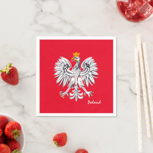 Polnische Flagge & Adler, polnische Party Mode / S Serviette